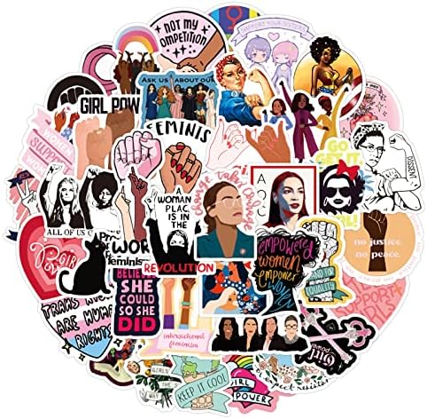 50 PCs adesivos feministas Girl Girl Power Indie Mirror Setors de laptop para mulheres adesivas de garotas de consciência, hidráulho