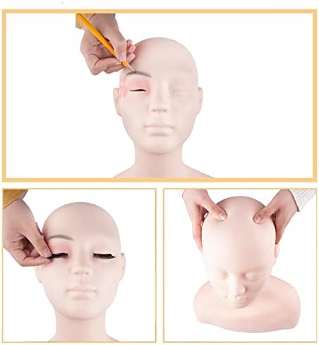 Sxren Bald Manequin Head Feminino Profissional Cosmetologia Cabeça Modelo de Cabeça da Cabeça da Cabeça de Doll Cabeça Modelo Multifuncional Mannequim