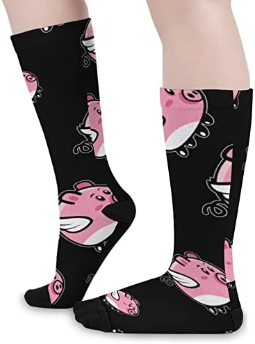WeedKeycat Cute Flying Pig Crew Socks Novidade Funny Print Graphic Casual Moderate espessura para o outono da primavera