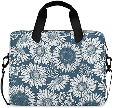 Alaza Girassol Daisy Floral Vintage Laptop Bolsa Braça Messenger portátil portátil com alça de cinta, 13 14 15,6 polegadas