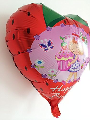 Decoração de festa de aniversário mifx morango menina balão cartoon balões presentes 5 pcs/lote 18 de vedação automática e balão reutilizável.
