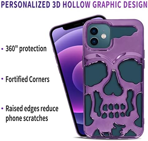 EPPARYou Cool Skull Anime iPhone 12 Case Deisgn Horror Holded Skeleton Star Space Wars Tampa do telefone Phone exclusiva Proteção