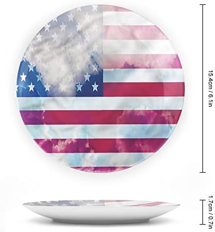 Placas decorativas dos Ligutars, ornamento de estampa de bandeira americana, Memorial das nuvens de bandeira, 8 polegadas,
