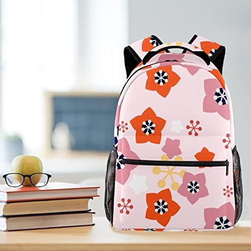 Mochila VBFOFBV para mulheres Laptop Backpack Backpack Bolsa Casual, Jardim Japonês Retro Pink Flor