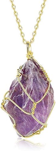O arame Xiannvxi envolveu o colar de pingente de pedra crua de pedra crua reiki Colares de cristal de cura para as jóias de quartzo