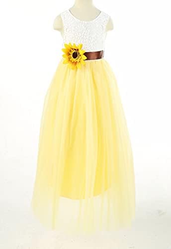 BOW DREAM 3 PCS Lace Flower Girl Dresses Damaid Festa de Flora da Flor da Flor + Flor Sash + Vestido