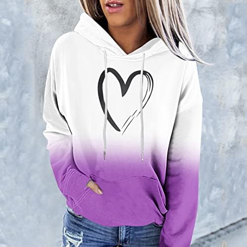 Hoodies balakie para mulheres gradiente colorida capuz de traço de luta com capuz