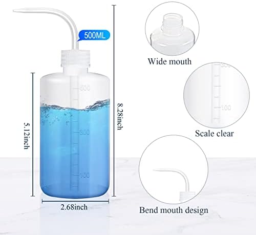 Garrafa de lavagem didaey 12 pcs 17 oz/ 500 ml de plástico garrafa de lavagem de segurança garrafa de aperto de laboratório médico