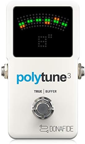 TC Electronic Electronic Polytune 3 Ultra-Compact Polyfonic Tuner com múltiplos modos de ajuste e buffer de genuíno embutido