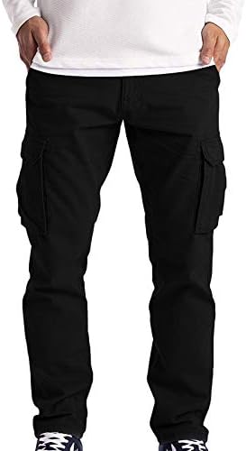 Calças de vários bolsos do hoyomi masculino de cargo ao ar livre calça tática de calça tática de calças retas, calças