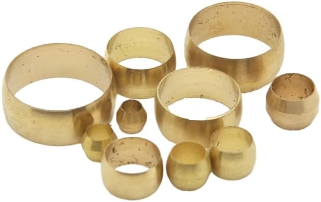 10pcs Brass Double Taper Ferrule 4 5 6 8 10 12 14mm OD Sistema de lubrificação do anel de vedação de compressão