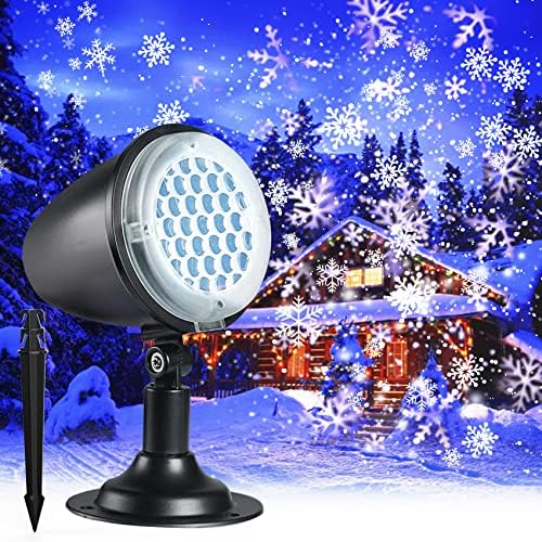 Luzes de projetor de floco de neve de Natal, luz de neve ao ar livre de neve de Natal, projector de luzes de férias, iluminação