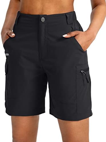 Viodia Women's 7 caminhada shorts de carga com bolsos rápidos shorts leves secos para mulheres shorts de verão casual de