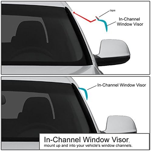 Motor de DNA WVS-T2-0201 Visor de Visor de Visor de ventilação Rain/Guard Sun, fumaça escura, 4 peças