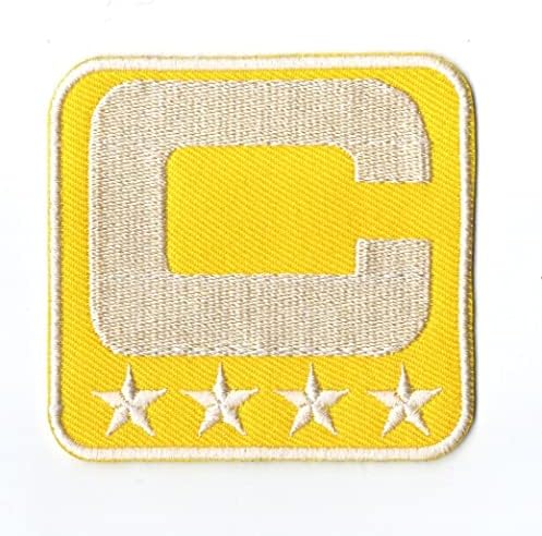 Primeiro qualquer coisa capitão C cor de patch amarelo 4 estrelas White Football Soccer Baseball Hockey Sports Iron em bordados