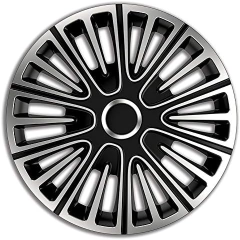 Capas de roda definidas Movimento de 13 polegadas de prata/preto