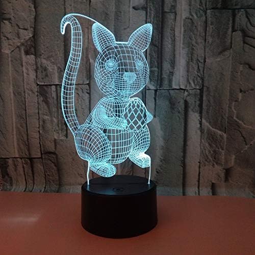 Squirrel Light Toys 3D Lâmpada de ilusão de ótica com toque e controle remoto e 16 cores Mudando a decoração do quarto da mesa para meninos ou meninas, aniversário e presente de férias para crianças