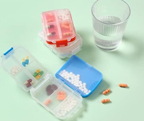 2 pacotes 8 Compartamentos Caixa de comprimidos de viagem à prova de umidade à prova de uma caixa de comprimidos Polícia de