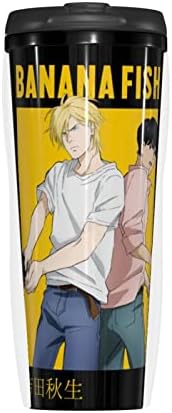 Anime Banana Fish Coffee Cup Thermos caneca dupla parede dupla a vácuo garrafa isolada Tumbllers portátil canecas de 12 onças