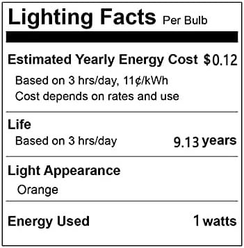 Iluminação LXCOM 10 lâmpada de lâmpada colorida LED 1W Lâmpada noturna E26/E27 Base média candelabra laranja laranja lâmpada led 110v