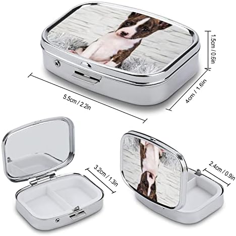 Pocket Pill Case Puppy Travel Pill Holder Storage for Medicine Suplemento Óleos de Peixe Vitamina 2.2x1.6in