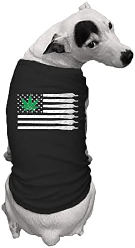 Bandeira da maconha EUA - camisa de cachorro de folha de maconha