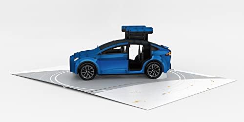 Pop -up 3D Card para Tesla Modelo X Novos proprietários, fãs - amor, aniversário, Natal, parabéns, surpresa - Insira em branco