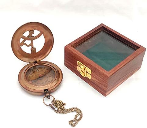 MorComart Classic Antique Style Camping Compass Traveling Equipment-Perfect Sailor Gifts-Direction Pocket Compass