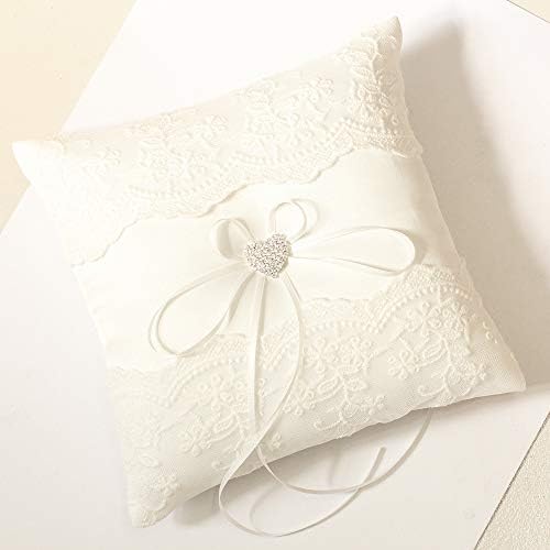 Lapuda Bridal Decorative Wedding Supplies ， Algodão de algodão puro Pillow anel de casamento de 7,9 polegadas de cor