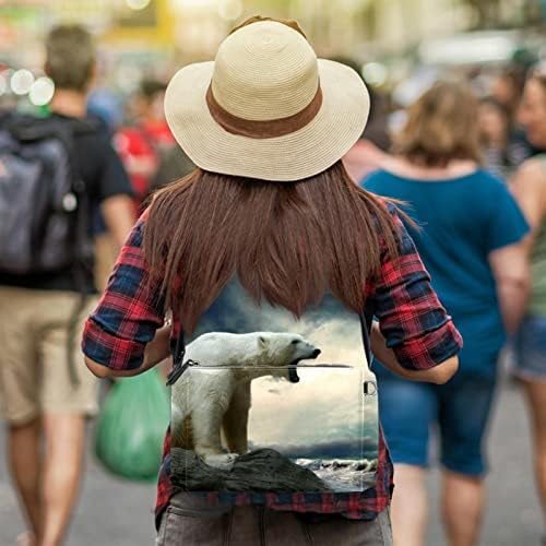 Tbouobt Leation Travel Mackpack Laptop Laptop Casual Mochila Para Mulheres Homens, Polar Bear Seaside Sky