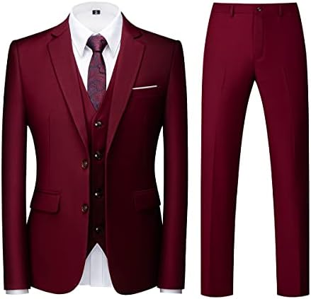 Masculino 3 peças Tuxedo Suits Slim Fit Casual Suit Casual Blazer de dois botões de casamento de casamentos colete e