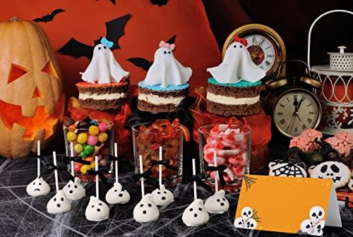 Cartões de Halloween Places 25 PCs, Cartões de Nome da Tabela para Festa de Halloween, Cartões de Nome de Seus, Rótulos de Alimentos, Marcados para Dobrar Faching, Supplies de Partidos de Halloween, Fiesta Party - SJK027