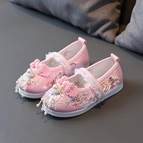 New Girls Mades Handmade Hanfu Sapatos Crianças Sapatos Bordados Sapatos Baby Antique Sapatos De Performance Sapatos de Flora