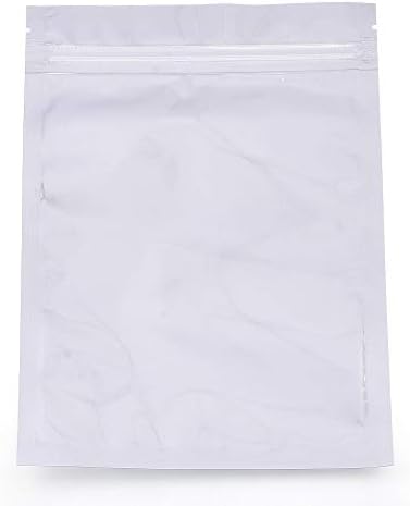 CHGCraft cerca de 100pcs sacos de trava de zíper de plástico de sacos selvagens de armazenamento de vedação superior embalagem em forma de compactação prateada com zípeira de zíper bolsas 13.9x8.4cm