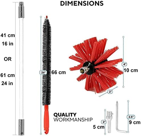 Chimney Liyun Sweep Kit Chimney Sweeping Brush Chimney Chimney Brush Chimney Brush Haste Kit 6/9/12/15 Hastes com hastes flexíveis, fácil de limpar