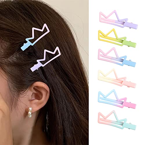 18pcs metal pato bill hair clipes para mulheres, sem escorregamento colorido garotas clipes de cabelo acessórios para