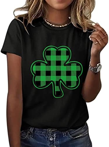 Camisas do dia de St. Patricks para mulheres de manga curta feminina feminina de São Patrício Top Top Camisetas Verdes curtas