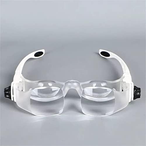 Zhyh 3,8x lupa na cabeça de vidro TV de óculos com suporte de telefone e copos de óculos