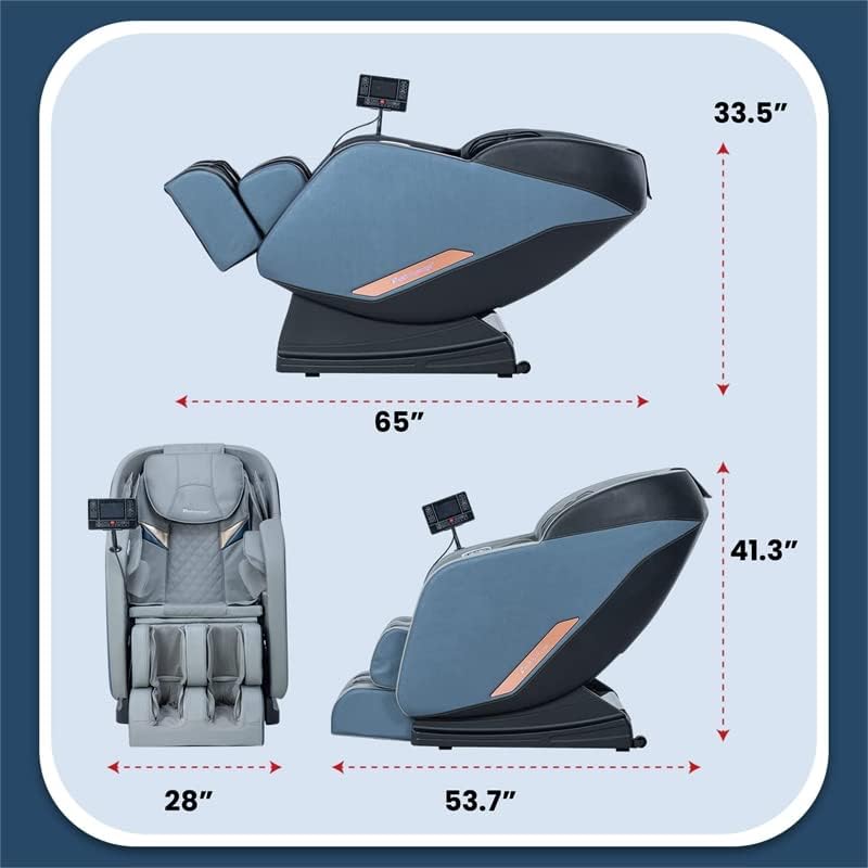 Rolig cinza Faux Leather Modern Zero Gravity Reclinner Cadeira de massagem programável