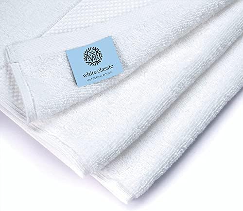 Toalhas de banho brancas de luxo extra grandes | algodão macio 700 gsm de espessura 2ply absorvente toalha de