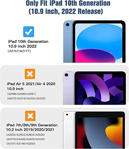 DTECK Clear Caso para iPad 10ª geração 10,9 polegadas 2022 com porta -lápis, estojo do iPad 10ª geração