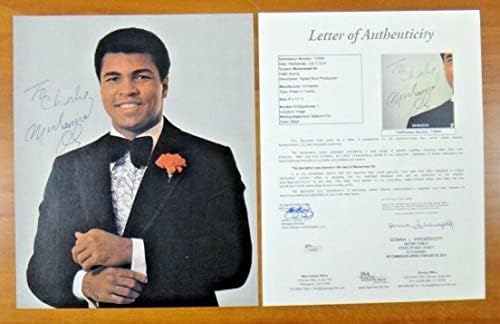 Muhammad Ali vintage 1980 Página de revista assinada grande assinatura letra JSA completa - fotos de boxe autografadas