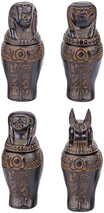 Conjunto egípcio antigo de potes canópicos feitos de poliStone