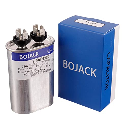 BOJack 7,5 UF ± 6% 7,5 MFD 370V/440V CBB65 Oval Run Capacitor Iniciar para o motor CA ou o ventilador Iniciar e Cool ou