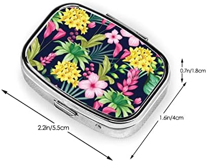 Caixa de comprimido de flor colorida havaiana 2 Compartimento de comprimidos de remédios Organizador portátil de