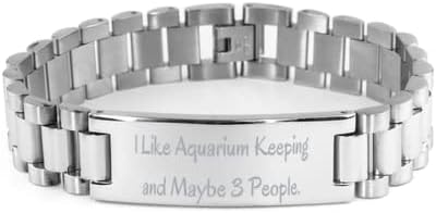 Fancy Aquarium Keeping Ladder Bracelet, eu gosto de manutenção de aquário, para homens mulheres, presentes, bracelete gravado para