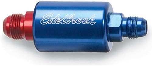 Edelbrock 8130 filtro de combustível de alumínio anodizado azul