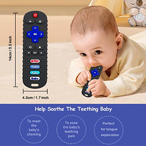 Brinquedos de dentição do bebê RobBear, mordida de silicone de grau alimentar para bebês 3 6 12 18 meses, TV Remote Shap