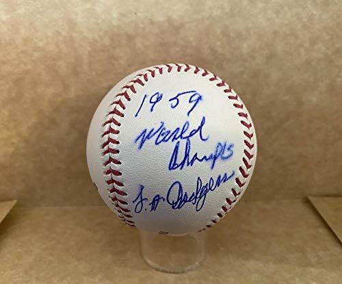 Chuck Churn 1959 Campeões mundiais La Dodgers assinou autografado M.L. Beisebol com coa