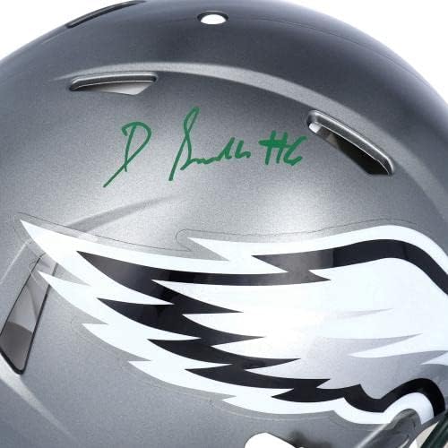 Devonta Smith Philadelphia Eagles autografou Riddell Flash Capacete autêntico de velocidade alternativa - Capacetes da faculdade autografados
